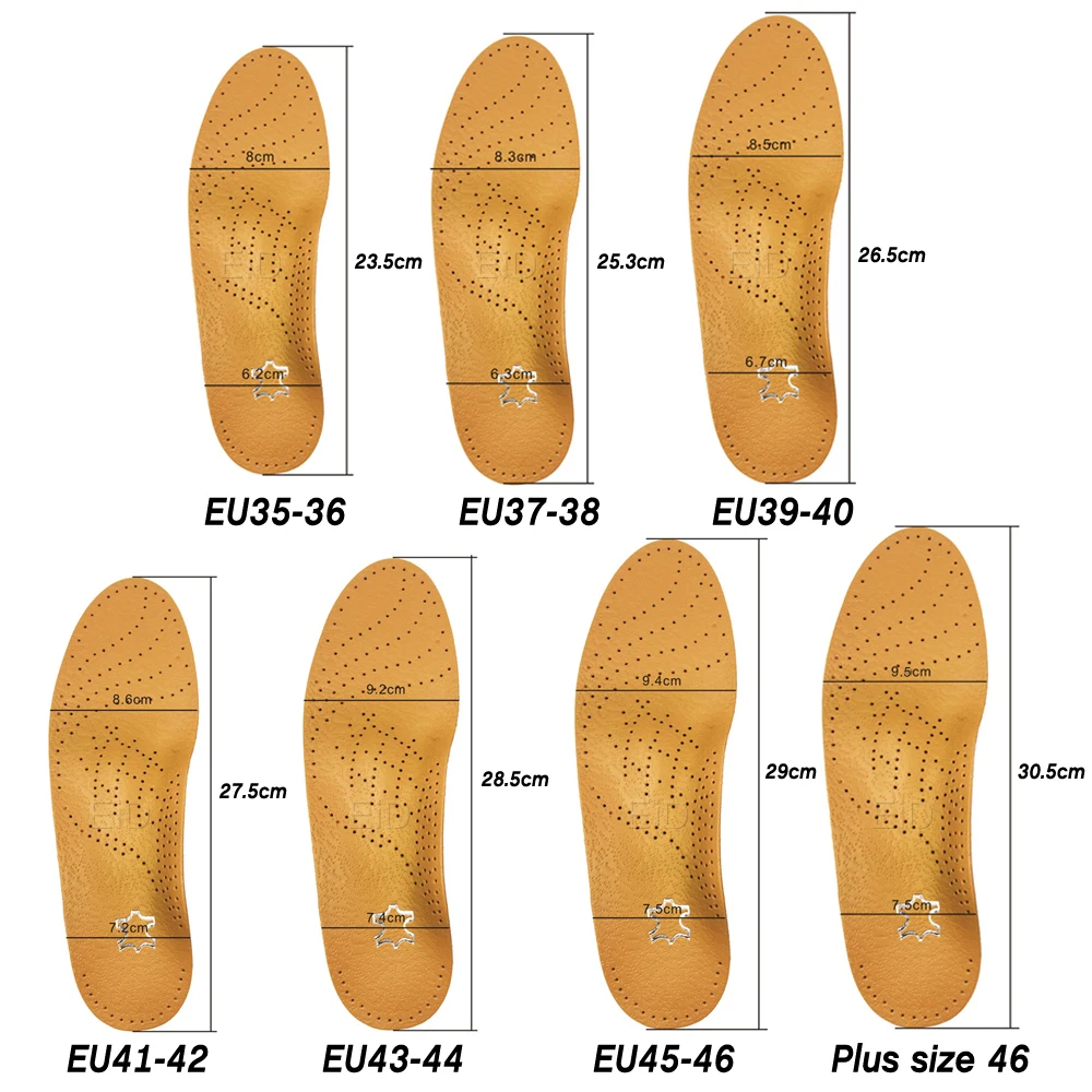 EiD Leather orthotic insole for Flat Feet Arch Support orthopedic shoes sole Insoles for feet men women O/X Leg corrected Unisex