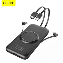 Wireless Power Bank 20000mAh Built-in Cable Portable Mobile  Phone Auxiliary Battery Charger For Xiaomi Huawei iphone Samsung