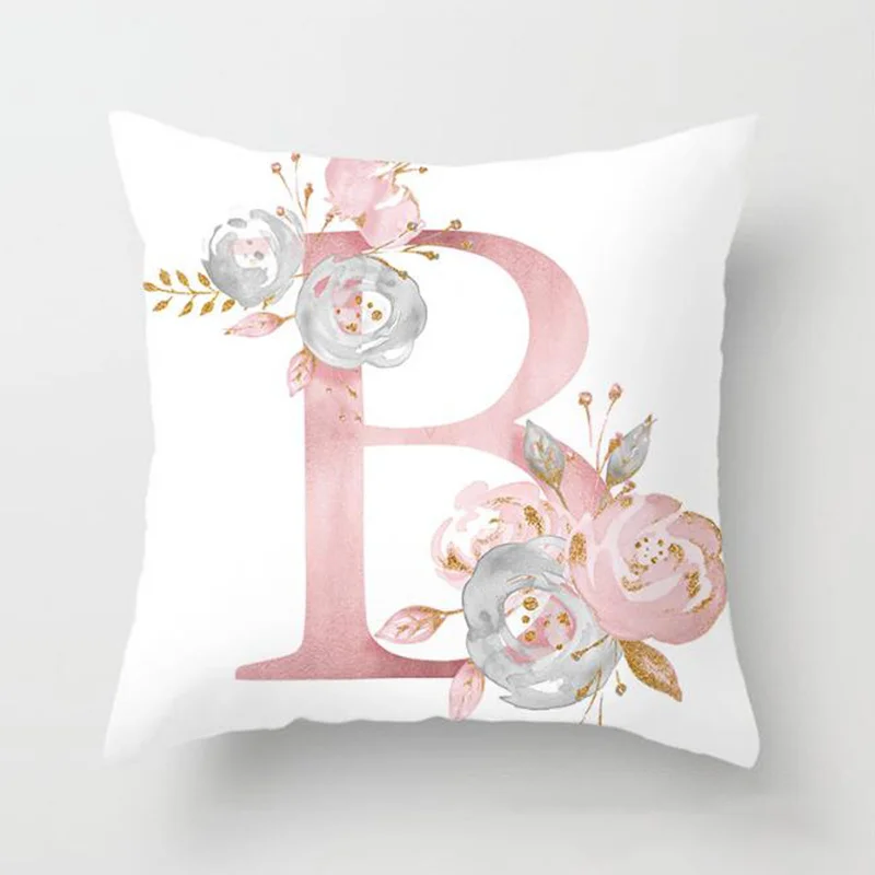 Наволочки с цветочным принтом и алфавитом 45*45|Наволочка| |