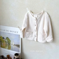 2021 new baby solid coat cotton waffle kids jacket fashion boys and girls autumn outerwear children casual coat 6m 3t