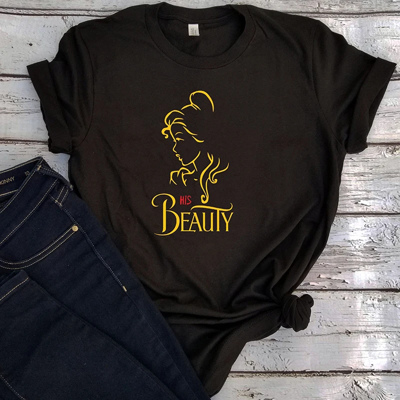 Его красавица и ее чудовище рубашки черный Рождественский тройник Графический