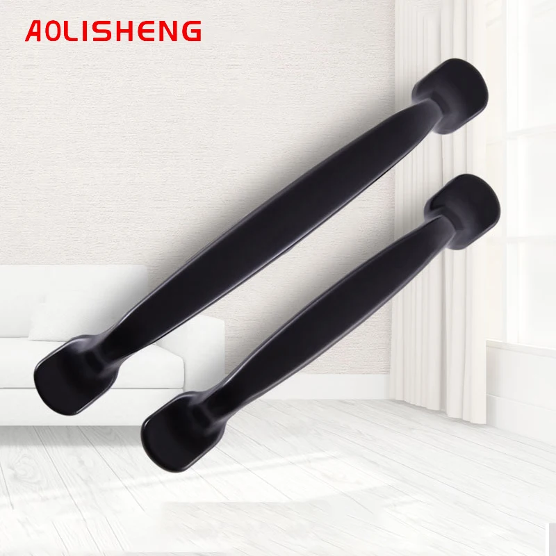 Выдвижной ящик черные ручки из сплава фурнитура дверь шкафа кухонная черная