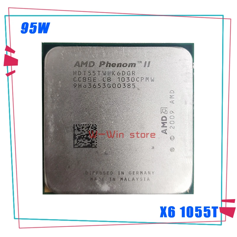 

AMD Phenom II X6 1055T X6-1055T 2.8G 95W Six-Core CPU processor HDT55TWFK6DGR Socket AM3