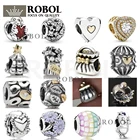 43 2021 Новая мода 100% 925 стерлингового серебра в форме сердца круглый амулет, модный, с бусинами