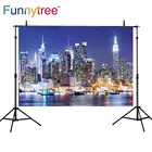 Фон Allenjoy для фотостудии, городской Фотофон с изображением Манхэттена, ночного неба, городской свет