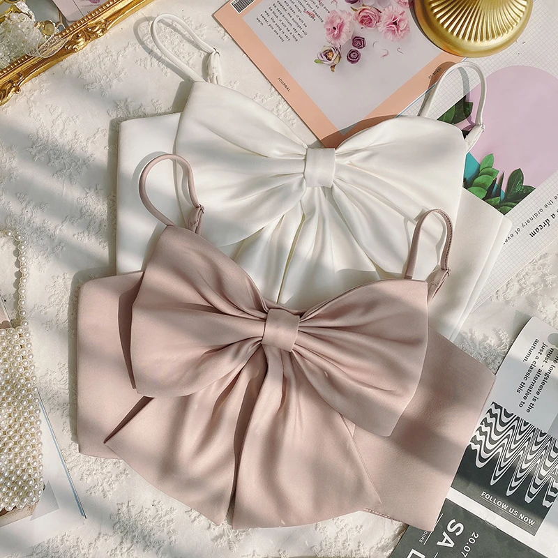 

Sexy Patchwork Bow Women Vest Square Collar Sleeveless Spaghetti Strap Slim Tunic Tank Tops Female Clothes New