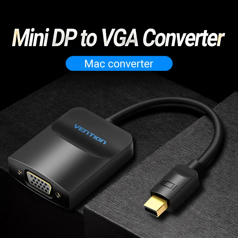 Адаптер Vention Mini DisplayPort-VGA 1080P конвертер Thunderbolt 2 DP кабель для MacBook Air 13 Surface Pro 4 DP-VGA |