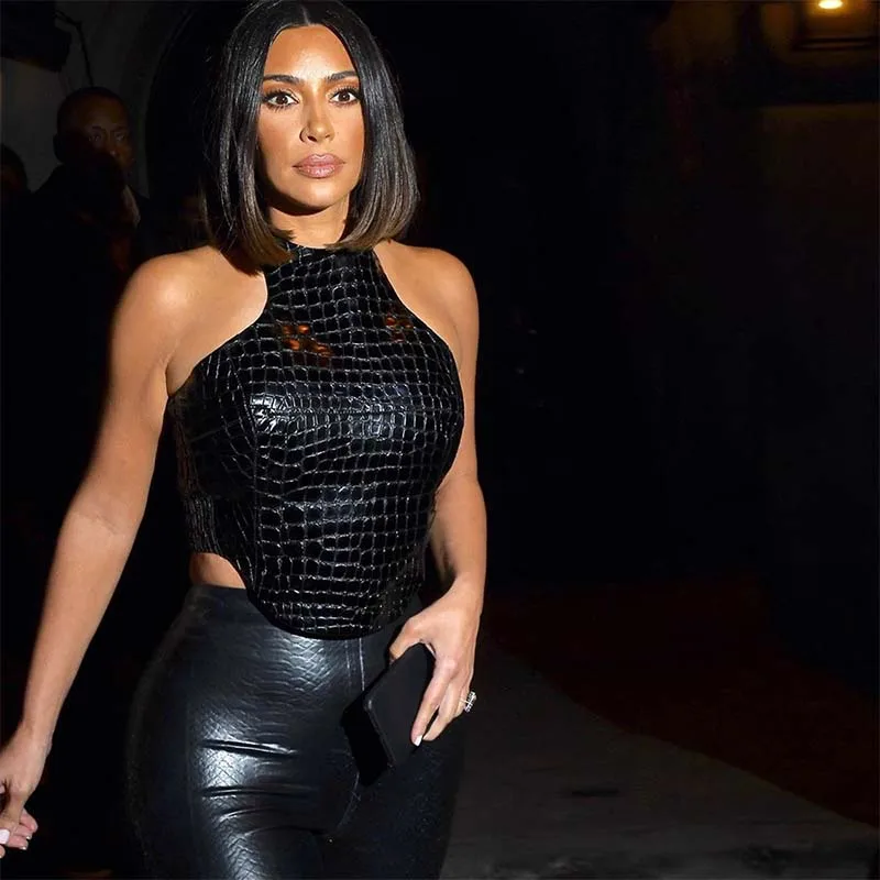 Женский укороченный топ Meyoung на бретелях из полиэстера обрезанный спине молнии