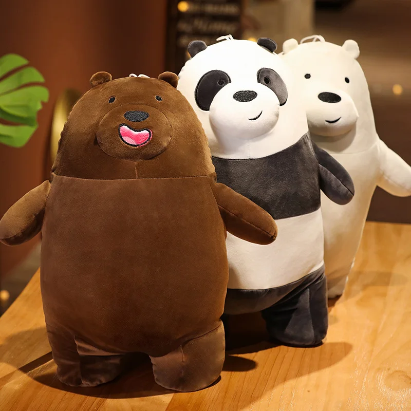 

1pcs 50cm Kawaii Panda Bears Plush Toy Cartoon Bear Stuffed White Bear Gray Panda Doll Kids Lover Birthday Gifts
