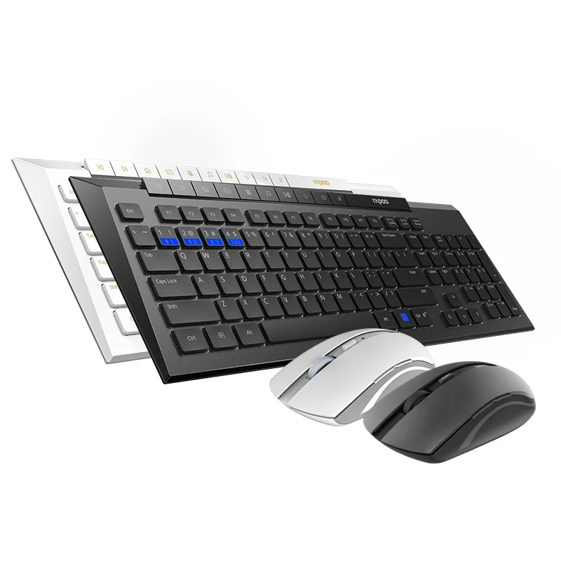 

New Rapoo 8200M Multi-mode Silent Wireless Keyboard Mouse Combos BT3.0/4.0 RF 2.4G switch between 3 Devices Connection