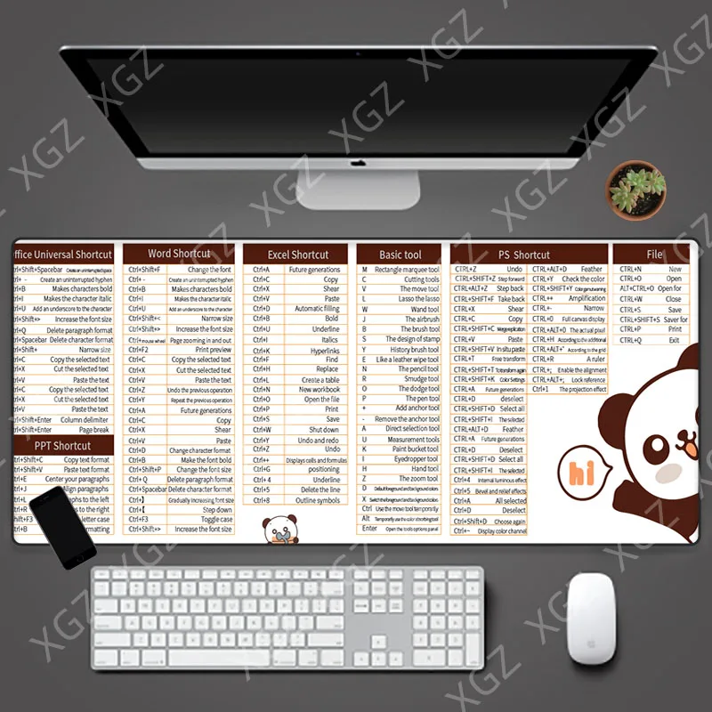 

Yuzuoan XL Oversized Mouse Pad Boys and Girls Gaming Gaming Thickened Office Shortcuts Full Map Computer Keyboard Writing Pad