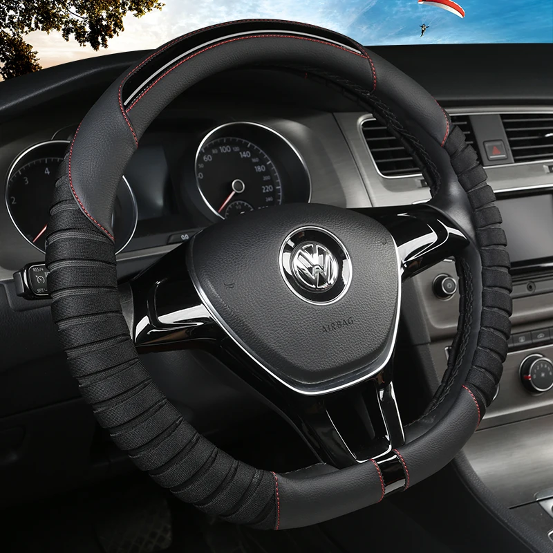 Полностью покрывающие чехлы из экокожи для автомобильного рулевого колеса чехол