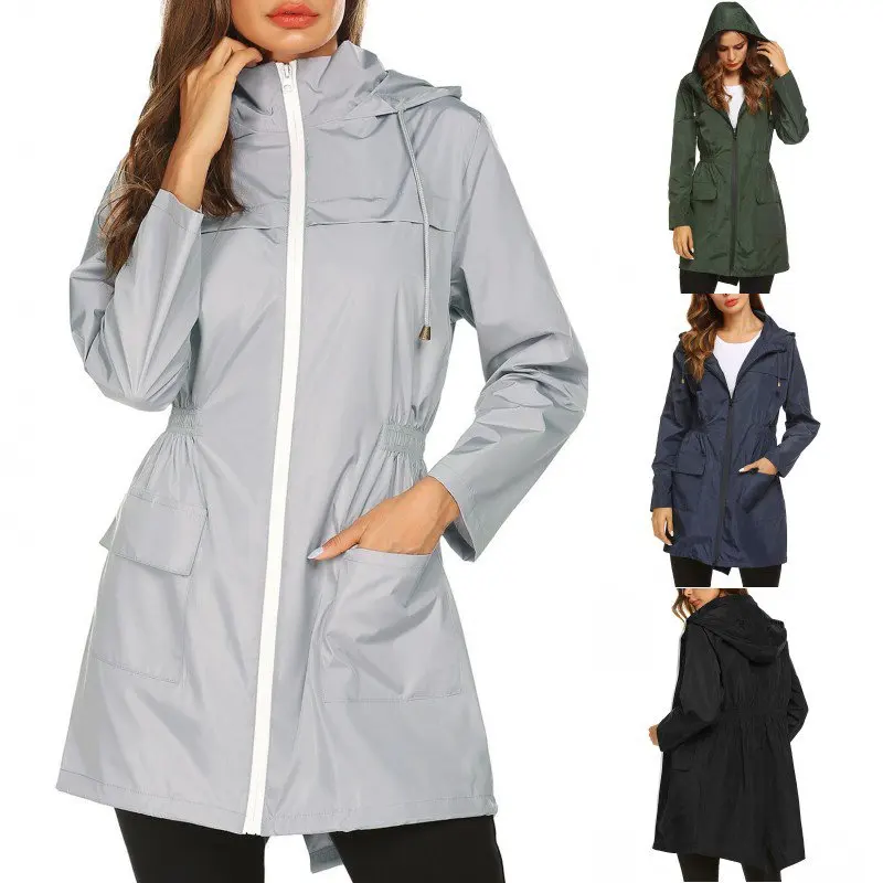 

Women Polyester Raincoat Thickened Waterproof Rain Coat Comfortable Soft Clear Black Camping Waterproof Rainwear Jackets Coats