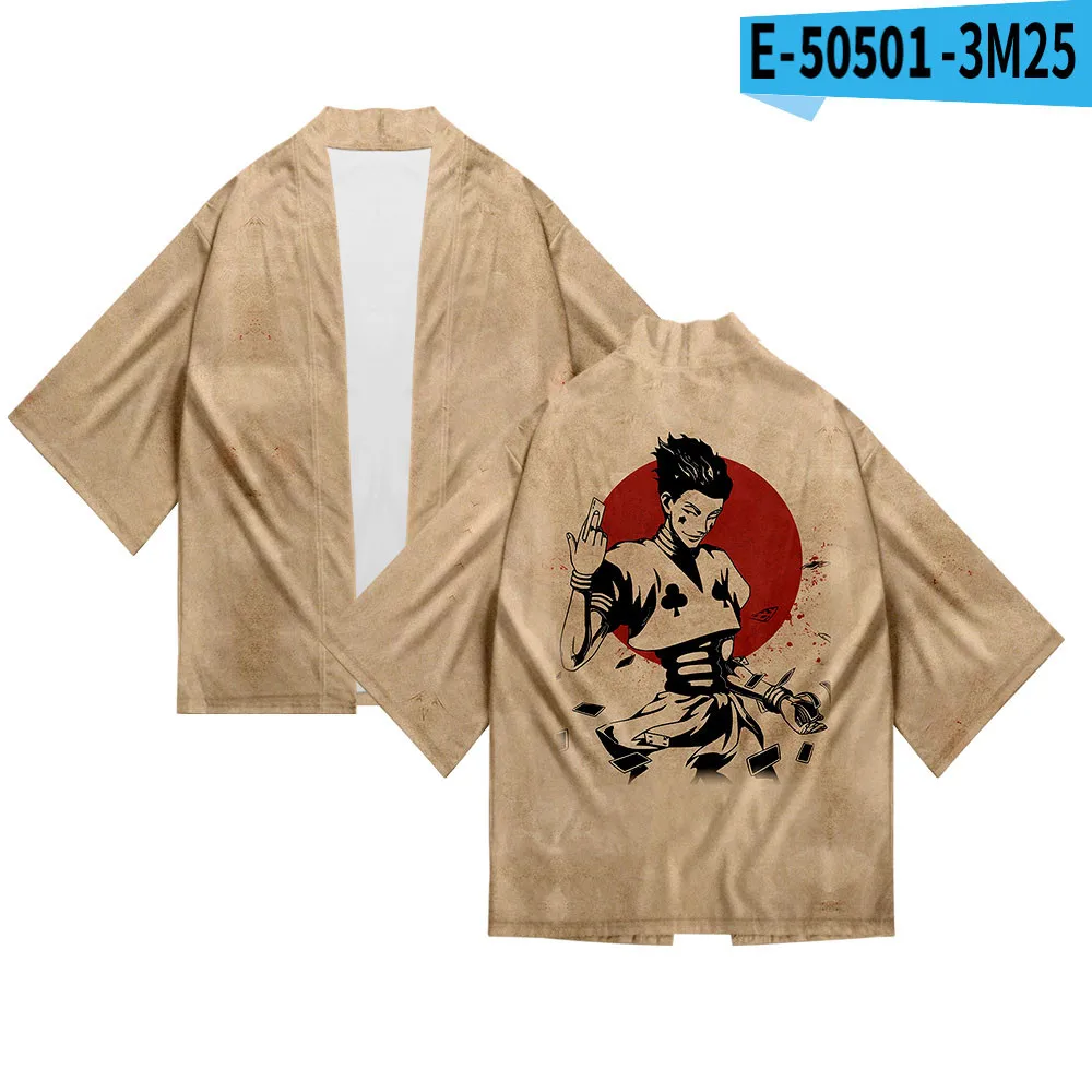 

Hunter X Hunter 3D Printing Japanese Kimono Haori Yukata Cosplay Women/Mens Fashion Summer Casual Cool Short Sleeve Cardigan