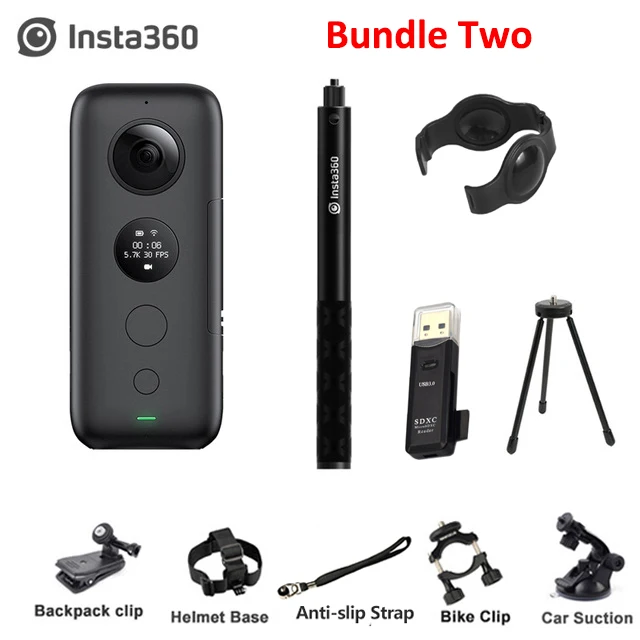 Bundle 2 Insta360 ONE X Экшн-камера VR Insta 360 панорамная камера для IPhone и Android 5,7 K видео 18MP фото невидимая селфи-палка - Цветной: Bundle 2