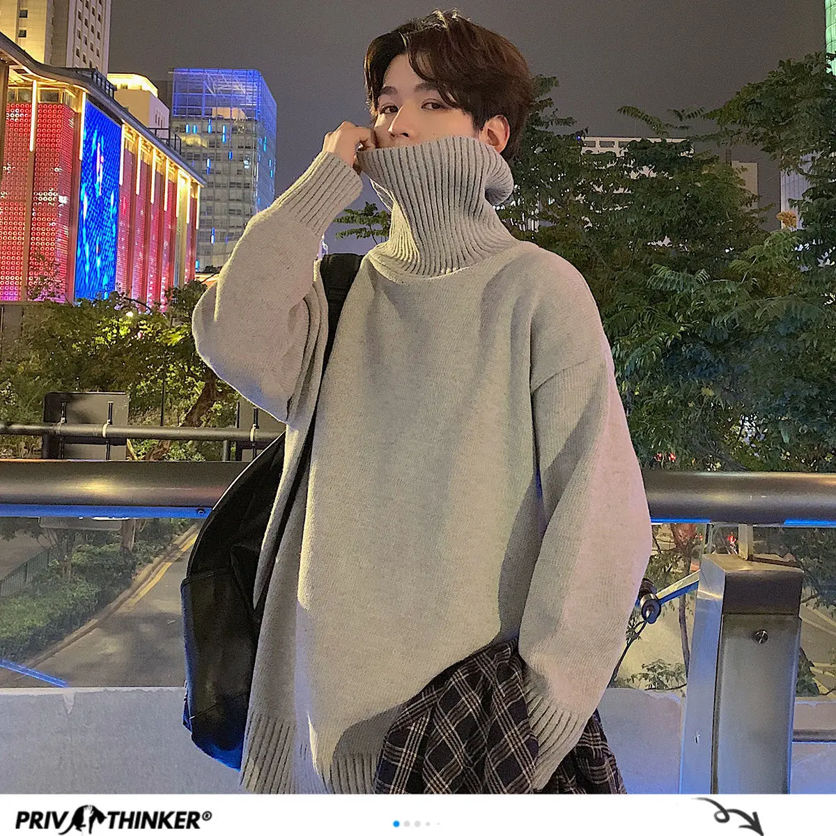 

Men's Turtleneck Sweaters 6 Solid Color Men Casual Long Sleeve Knitted Sweater 2020 Warm Tops Man Clothes XXXL