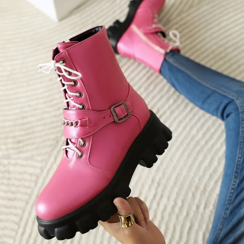 FXYCMMCQ Winter Hot Style Low Boots Side Zipper High Heel Round Toe All-match Women's Shoes Xd-12