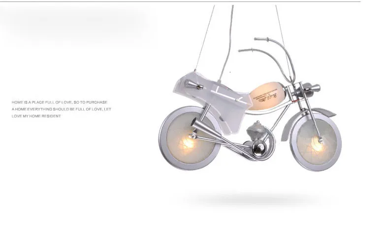 Алюминиевая мотоциклетная стеклянная мультяшная люстра E14 Светодиодная лампа накаливания современные лампы для детей лампа для спальни освещение