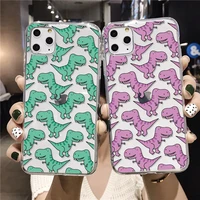 cute dinosaur baby fashion for iphone xr xs max 11 12 13pro max 7 7plus 8 8plus x soft tpu transparent phone case fundas cover