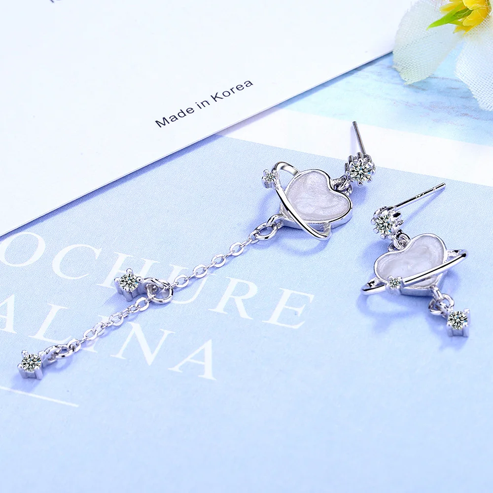 Женские асимметричные серьги кисточки из серебра 925 пробы|Серьги-подвески| |