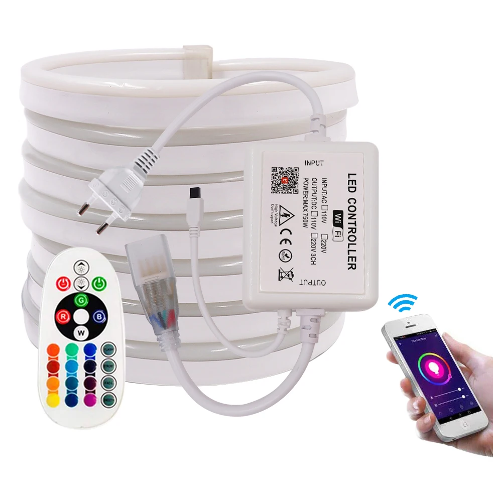 WIFI RGB светодиодный неоновый светильник 24key Wifi Пульт дистанционного управления EU US