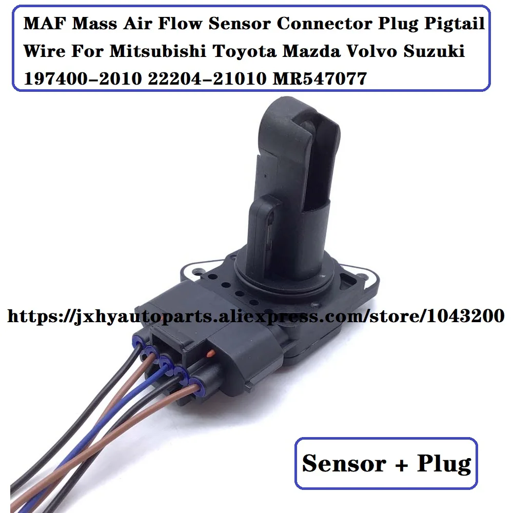 МАФ массового расхода воздуха Сенсор + разъем для Mitsubishi Toyota Volvo Suzuki 197400 2010 22204 21010