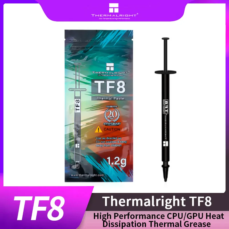 

Термоправая высокопроизводительная термопаста TF8 1,2g/2g/5,8g/12,8g для ЦП/ГП, теплоотводящая смазка 13,8 Вт/м-K для компьютерного ЦП/ГП