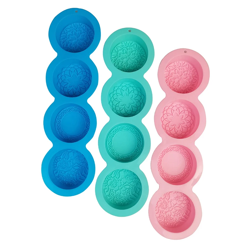 

Круглая силиконовая форма для мыла с цветами, ручная работа, сделай сам, форма для помадки, шоколада, мыла, для торта, Луны, инструмент для изг...