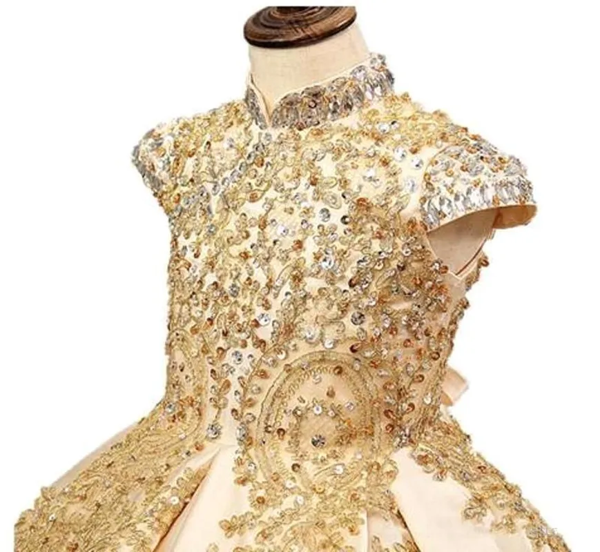Золотое бальное платье Glitz платья принцессы для маленьких девочек камуфляжные с