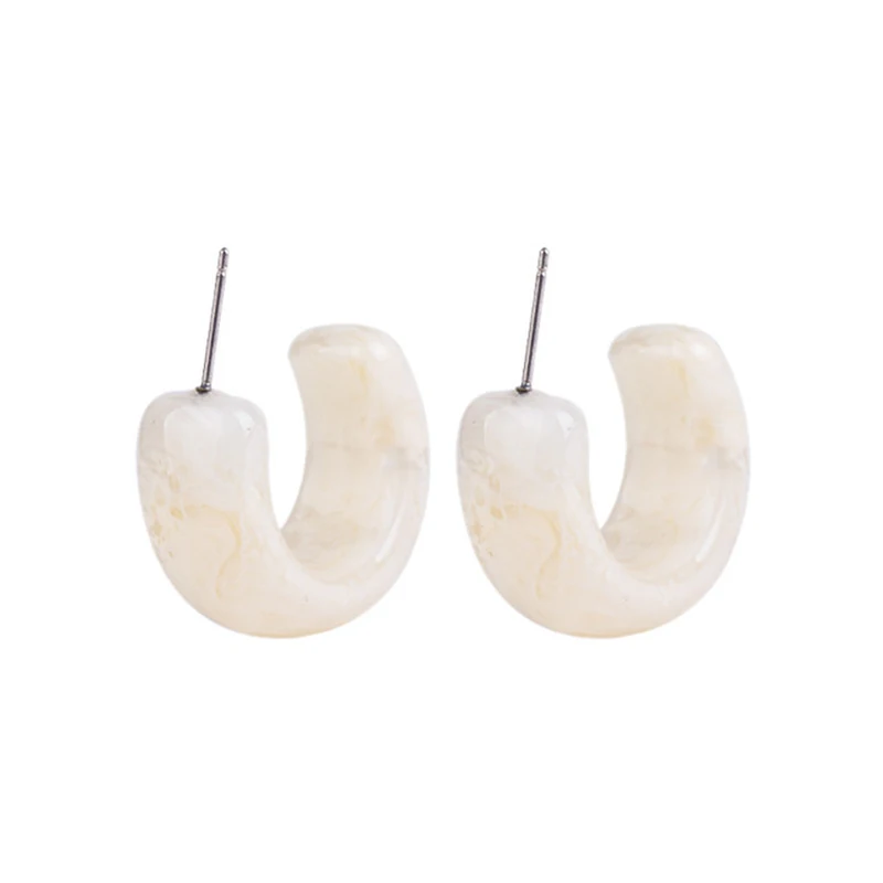 Винтаж Малый Корея простой дизайн с канифоль обруч акриловые серьги для женщин