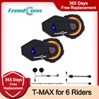 Переговорное устройство FreedConn T-max для мотоциклетного шлема, Bluetooth-гарнитура для 6 мотоциклистов с FM-радио
