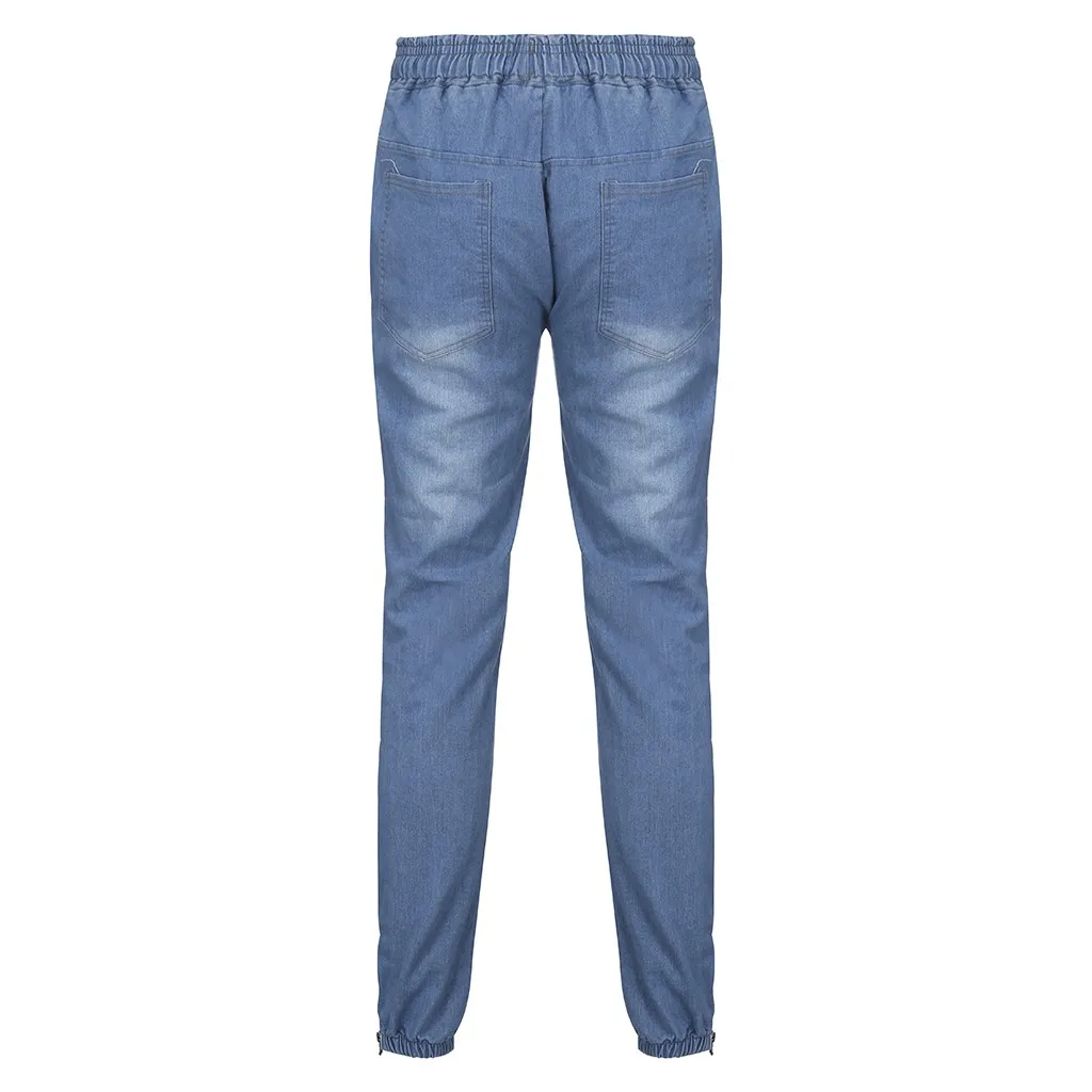 Мужские Винтажные джинсовые брюки из чистого хлопка потертые рабочие в стиле хип