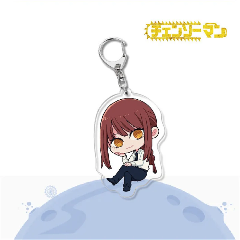 Японская аниме-товары Chainsaw Man косплей Акриловый брелок Милый Дэнджи Макима Пауэр Хаякава Аки Коллекция рисованных персонажей Ключевое кольцо.