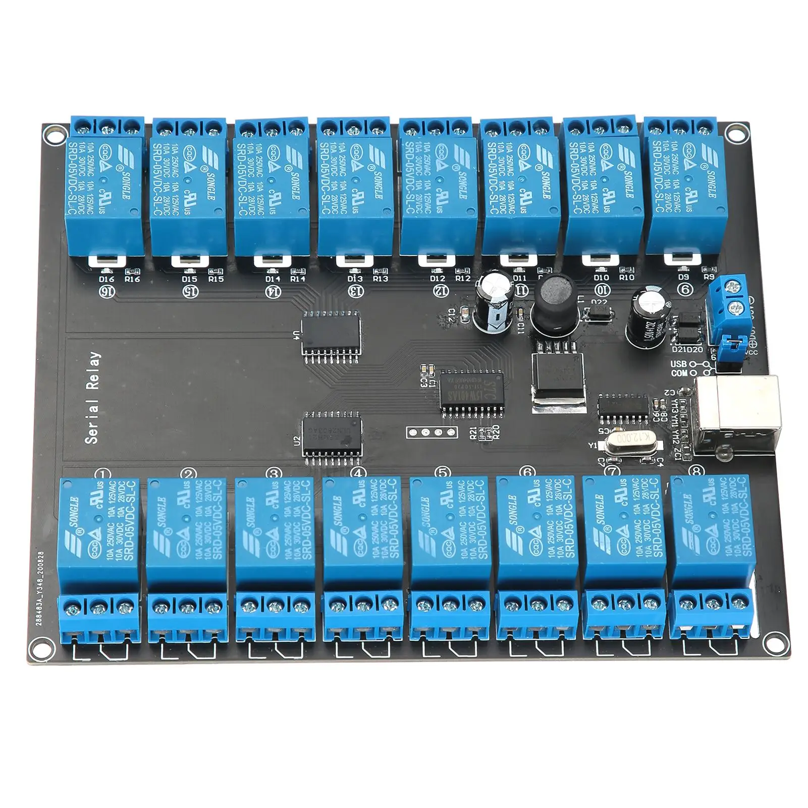 

Relay Module 16 Channel 9‑36V USB Controlled SPDT Switch Relay Module Opto‑Isolated Board Relay Module