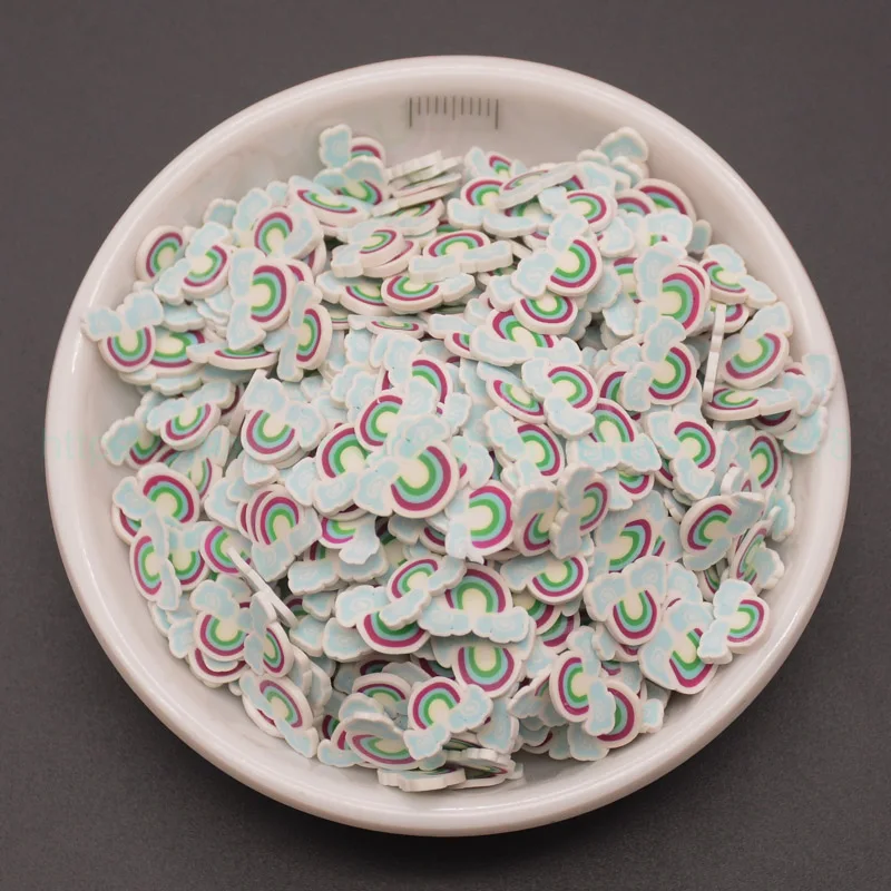 65 г Симпатичные радужные формы полимеров глиняные ломтики разбрызгивают для