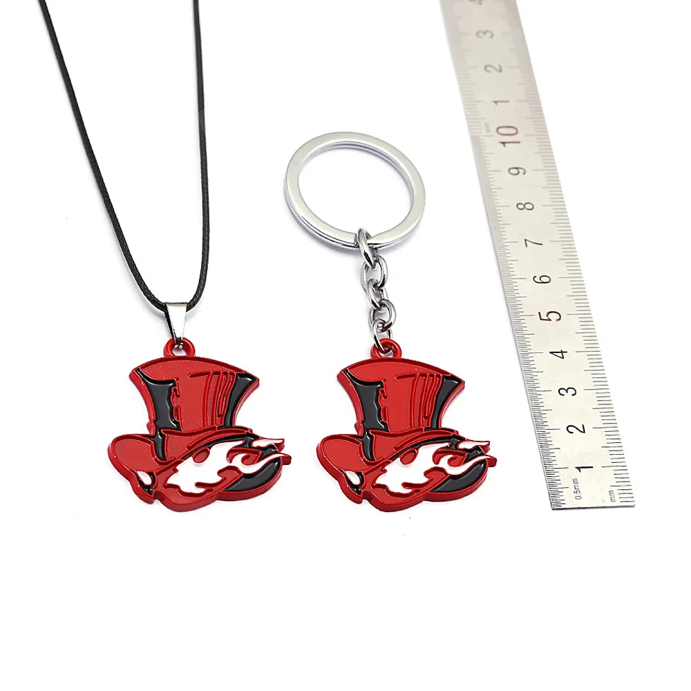

Game Persona 5 P5 Key Chains Cosplay Accessories Metal Pendant Keychain Car Keyring Chains Choker Necklace Men Women