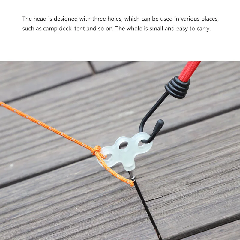 

5Pcs Camping Pegs Screw Spike Hook Rope Buckle Hiking Accessories Travel Ground Pin Outdoor Equipment Night Vision Tent Nail