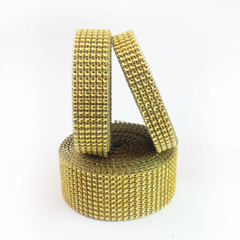 10 Yards 4mm Plastic Environmental Imitation Diamond Mesh Drill Roll Tape DIY Hollow Bling Rhinestone Wrap Ribbon Wedding Decor | Дом и сад