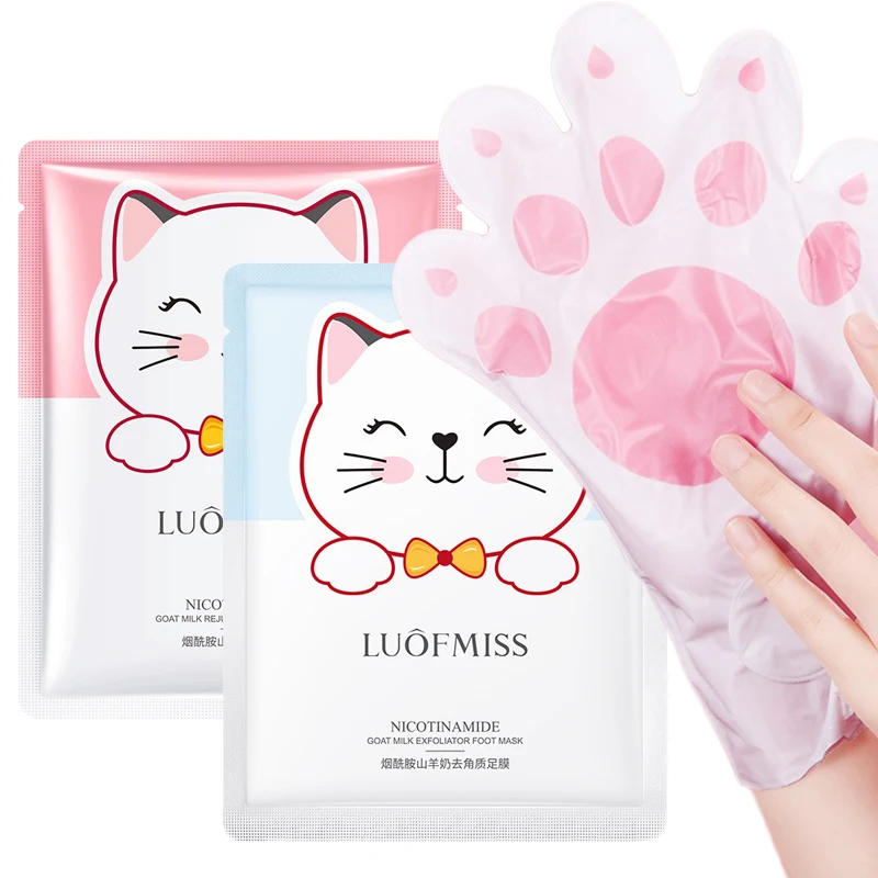 

Niacinamide Goat Milk Rejuvenation Cat Hand Mask Moisturizing Whitening Tender Skin Care Exfoliating Calluses Repairing Cuticles