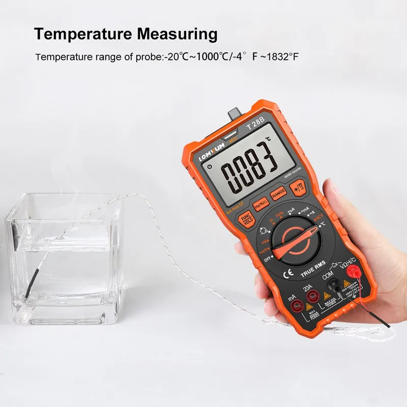 LOMVUM AC/DC мультиметр 6000 отсчетов Автоматический диапазон тестер Цифровой