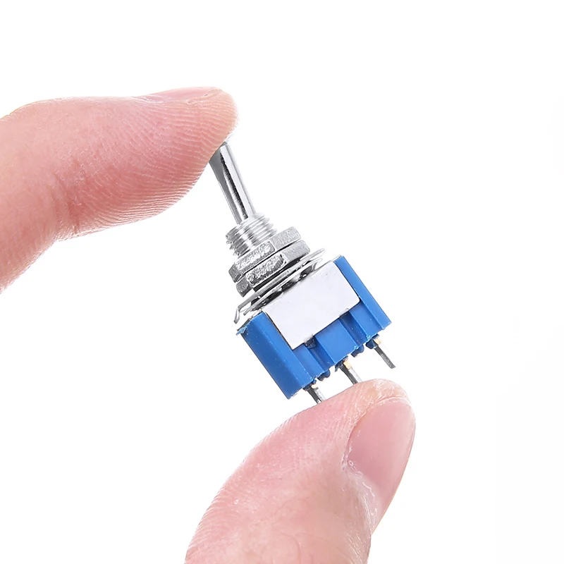 Синий миниатюрный фиксирующий переключатель SPDT 10 шт./компл. ВКЛ./вкл.