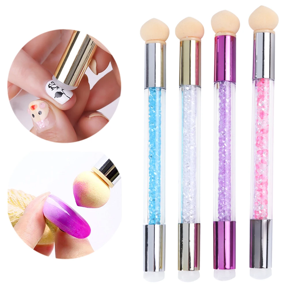 Двусторонний силиконовый штамп для ногтей стемпинга ручка губка градиента