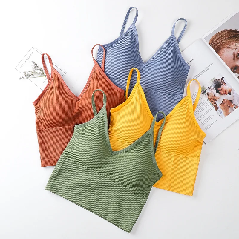 Сексуальный укороченный топ с v образным вырезом женский жилет на бретельках