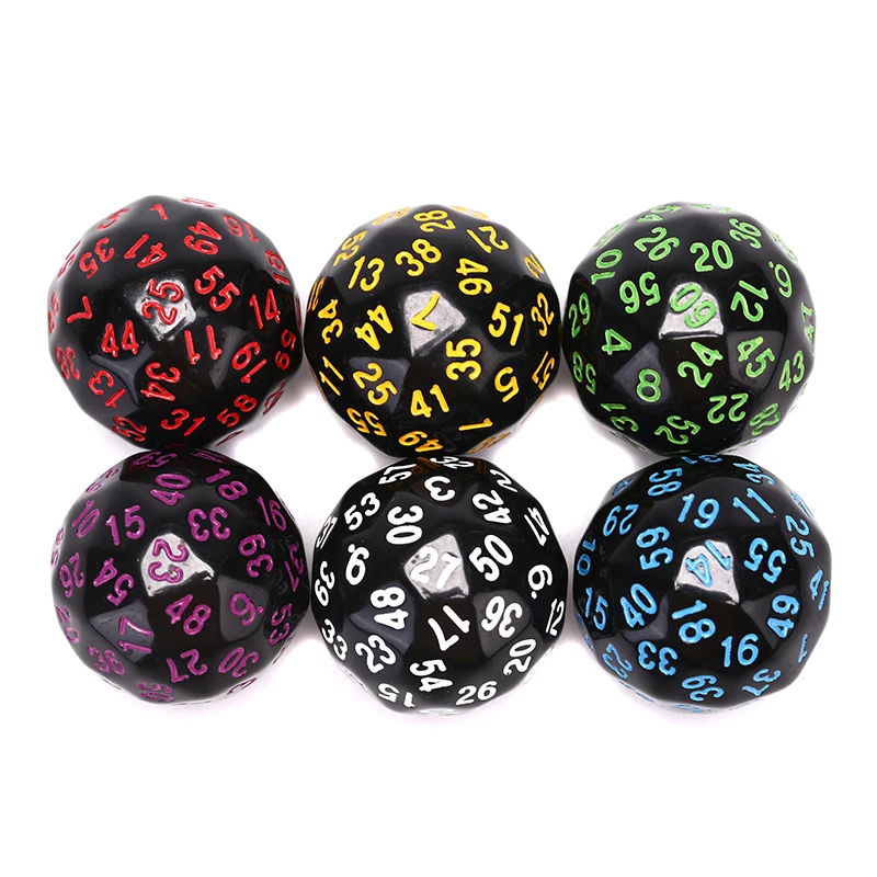 1 шт. 60 игральных кубиков для игры многогранные D60 Акриловые Игральные Кости