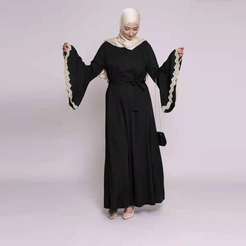 Кружевная Абая Дубай, Турция, мусульманское, арабское, мусульманское, длинное скромное платье для женщин, длинное женское платье, кафтан, Ма...