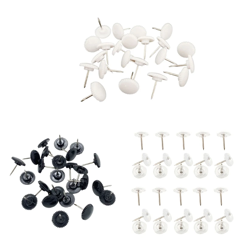 

R91A 20X креативные нажимные булавки для больших пальцев, декоративные булавки для рисования для доски объявлений, картонной шестерни, 3 цвета