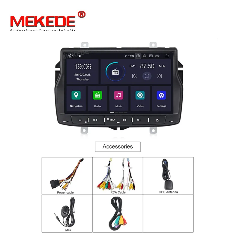 Автомагнитола для Lada Vesta мультимедийный DVD проигрыватель 1Din на платформе Android 9.0 с