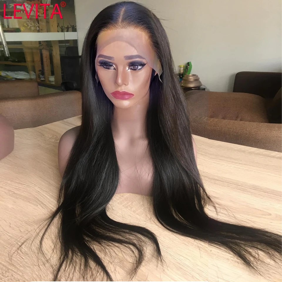 250 Density Bone Straight Lace Front Human Hair Wig Brazilian Glueless 13x4 Lace Frontal Wigs For Women 30 Inch Lace Front Wig