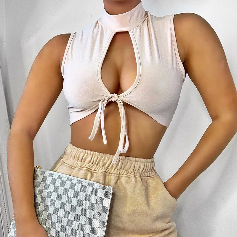 Хит Женская Летняя мода 2020 сексуальные черные белые облегающие Женские топы с