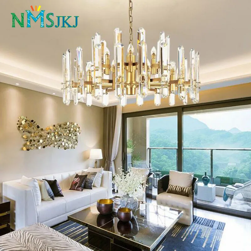 Постмодерн роскошная хрустальная люстра гостиная ресторан освещение вилла